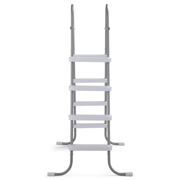 4-Step 52in Above Ground Pool Ladder - 300LB Capacity, Iron Grey Frame & White Steps, Fits Pools up to 52in