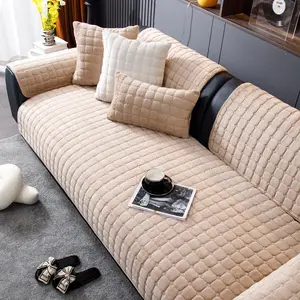 Velvet Couch Cover, Washable Sectional Sofa Cover, Anti Slip Sofa Slipcovers Furniture Protector Covers for Pets Kids