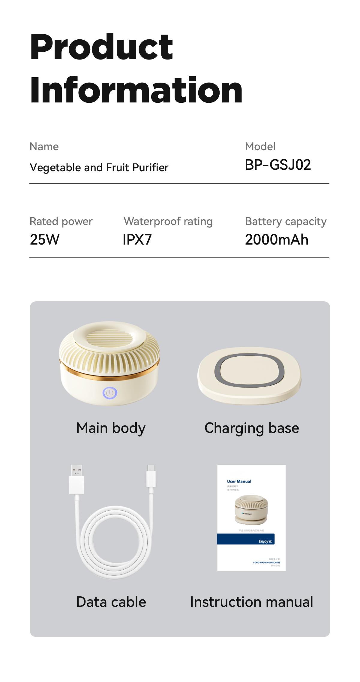 TESORO CASA Wireless Home Fruit & Vegetable Washing Machine High-Efficiency Hydroxyl Ion Technology Rotating Food Washer for Fresh Produce Eco-Friendly Clean Eating Juicer Use Ideal Gift for Kitchen 2026