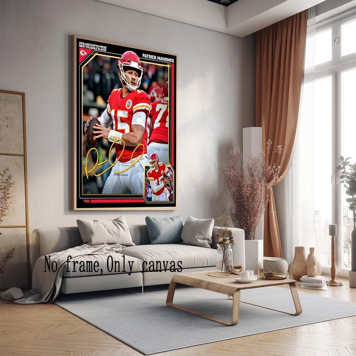 1pc Mahomes 15 Football Player Portrait, Vibrant Impact Design, Fan Ideal Gift, Multifunctional Decoration, Suitable for Any Space