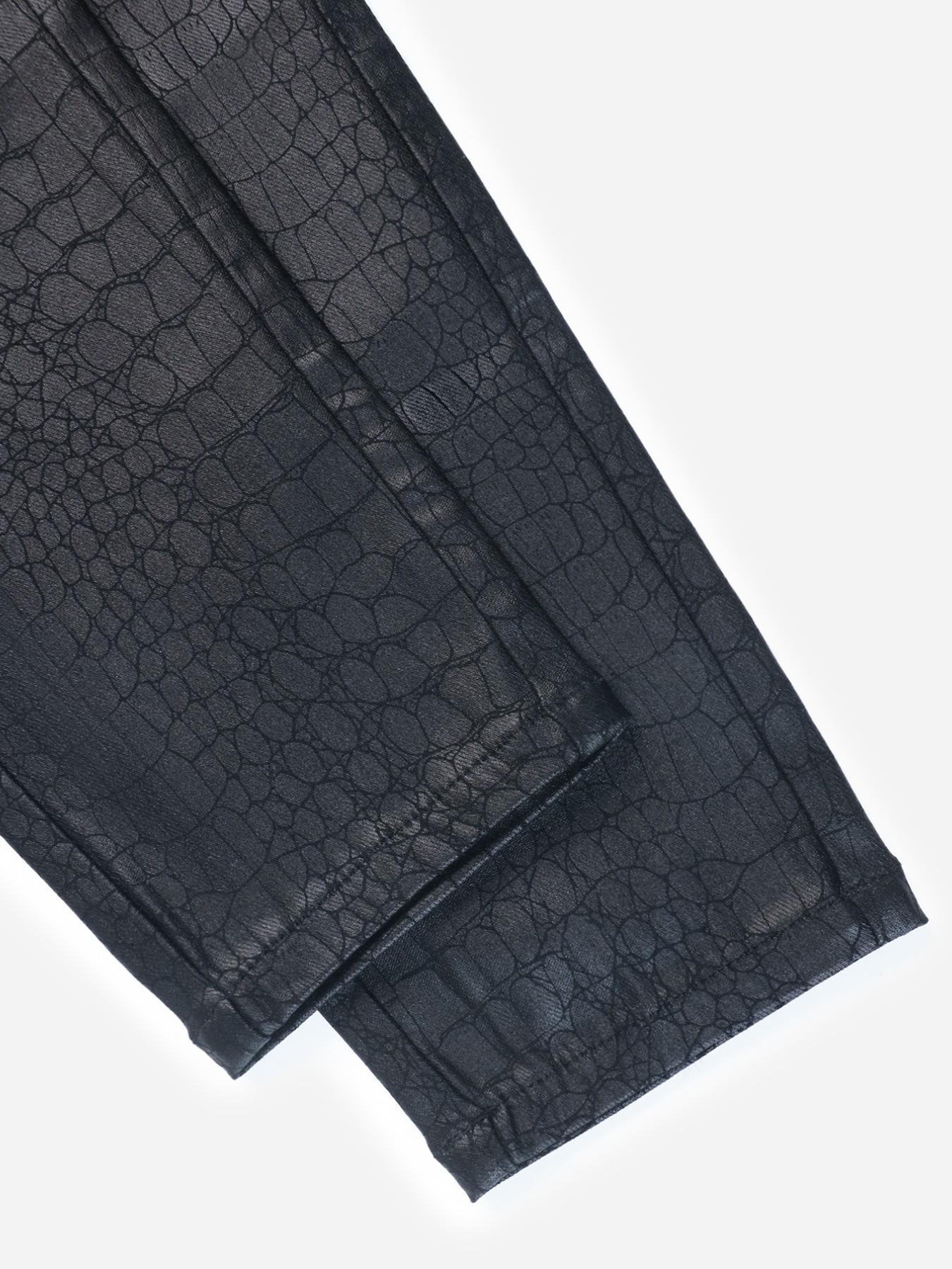 Women's Trendy Snake Print Faux Leather Pants, High Elasticity Sexy Tight Fit, Street Style/night Club Wear, Spring & Fall Fashion