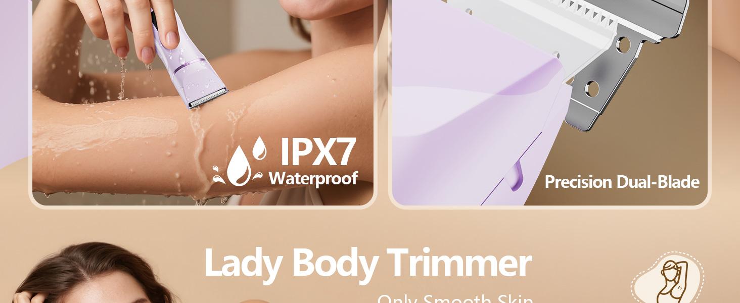 Hair Removal Epilators Bikini Trimmer for Women, Painless Waterproof Electric Foil Shaver Razors for Facial Leg Body Armpit, Ceramic Blade with USB Charging Dock, Travel Grooming Gift for Her