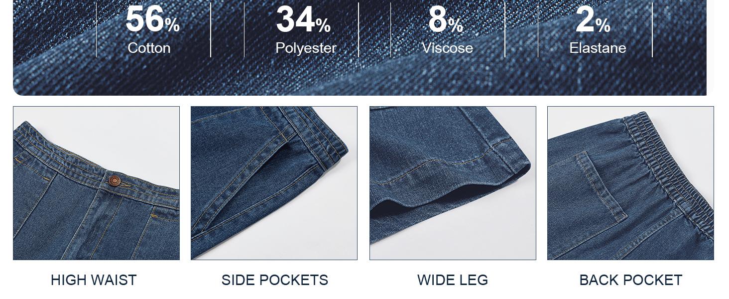 Imily Bela Women's Casual Jean Shorts High Waisted Denim Shorts Wide Leg Summer Shorts with Pockets