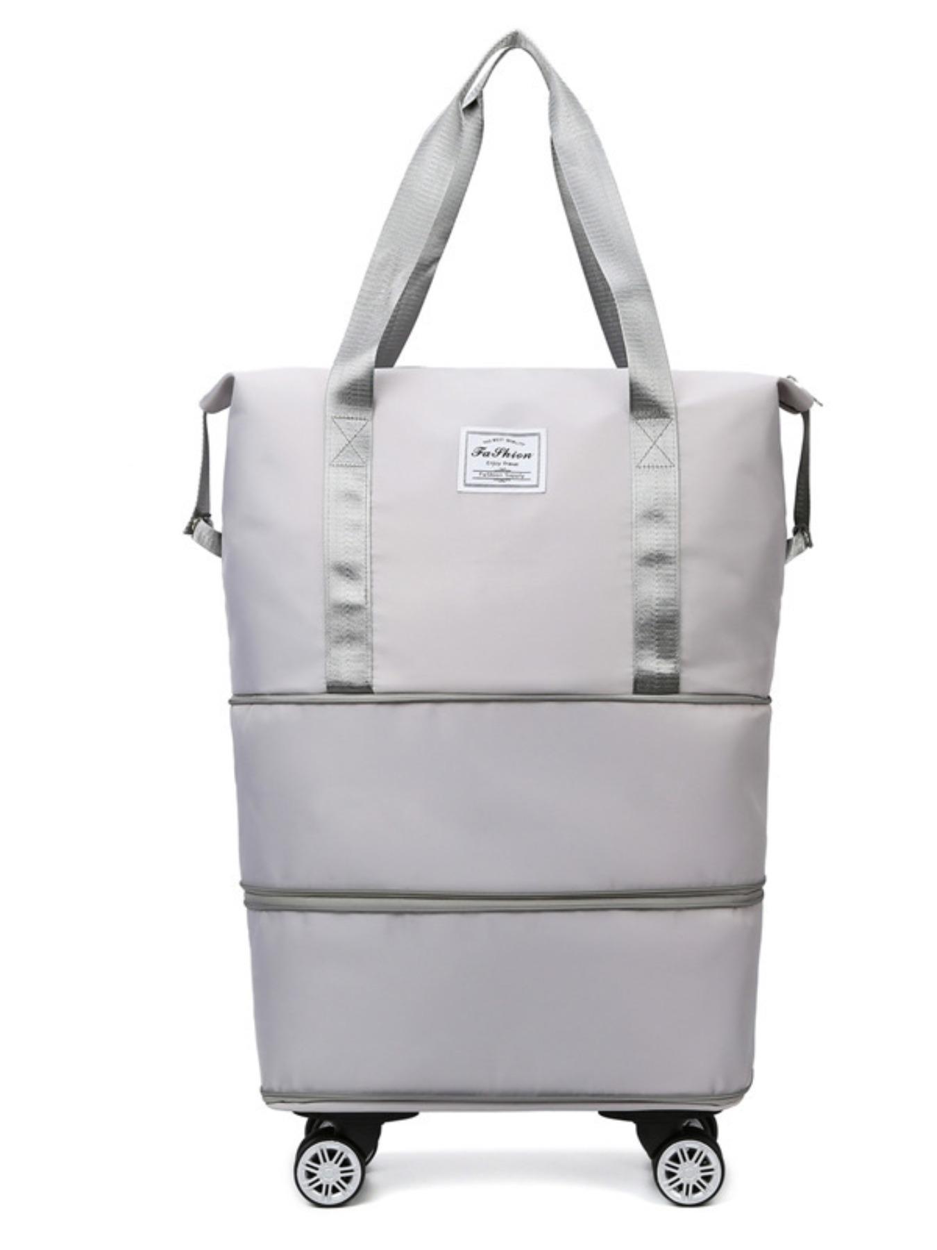 Large Capacity Travel Bag with Wheels, Student Business Trip Organizer, Waterproof Dry Wet Separation, Expandable Luggage Bag