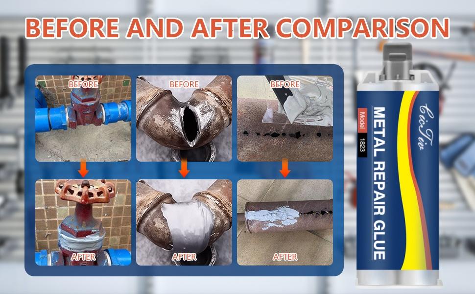 Enhanced Casting Glue, Metal Repair Glue, Casting Repair Glue, High Temperature Resistant Liquid Metal Welding Filler for Metal Casting  Defect, AB Glue New Semi, Strong Adhesion