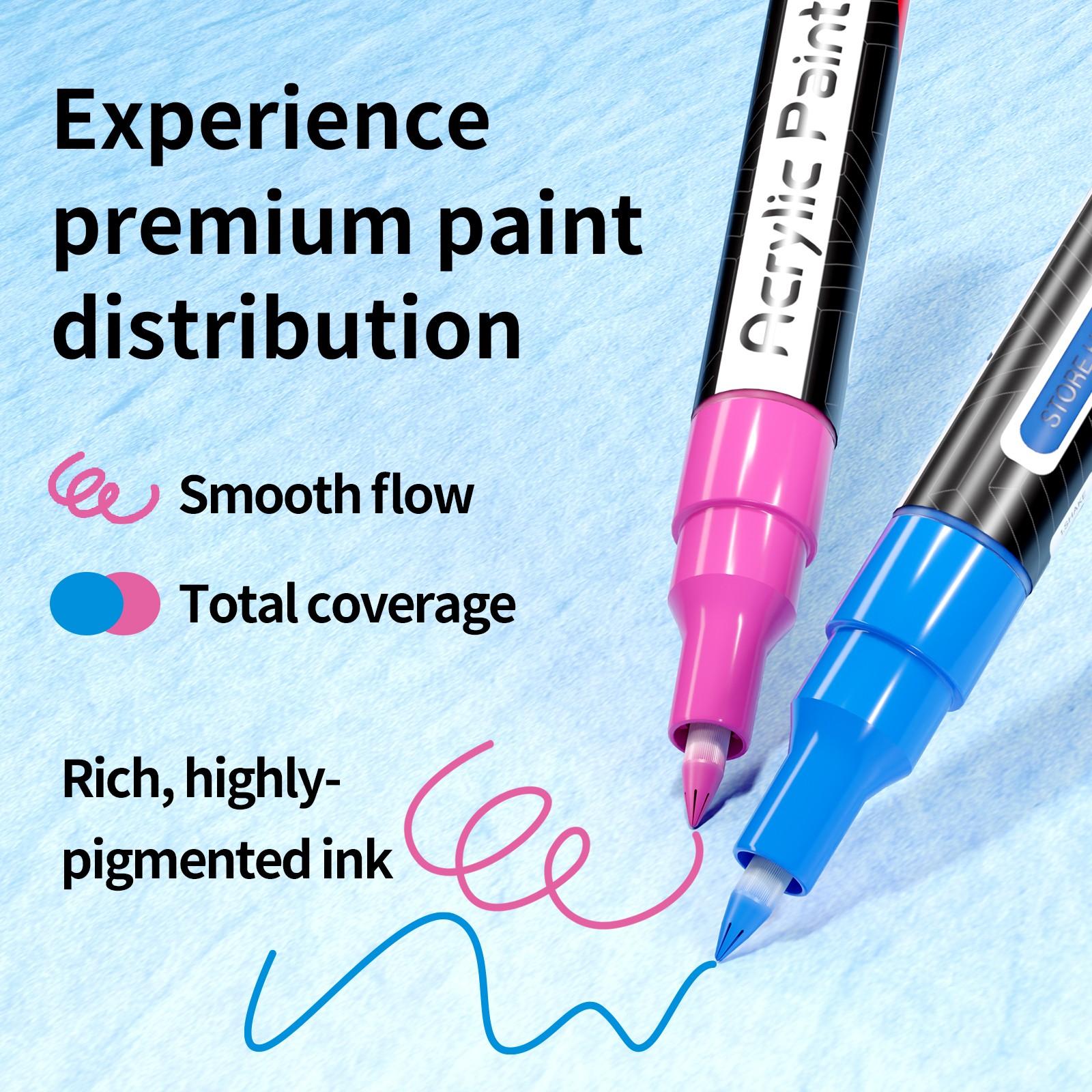 22 Colors Valveless Liquid Marker Pens, 10 Color Families, Fine Tip 0.7mm, Quick-Dry Ink, Ideal for Art, Craft, and DIY Projects, Art Paint Marker