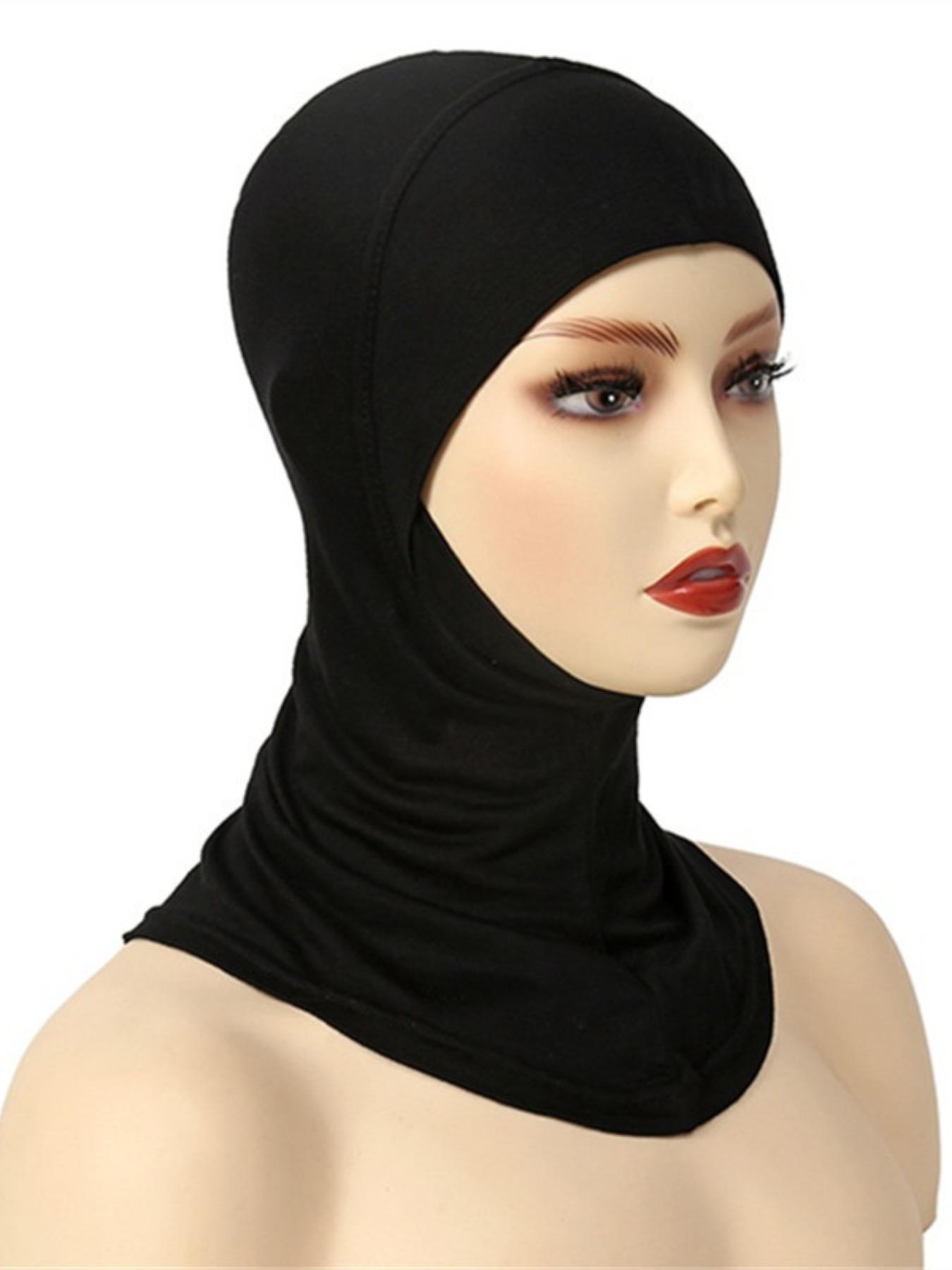 1pc Women's Inner Cap Underscarf Hijab Cap Turban Hat, Fashionable Solid Color Chin Elastic Head Cap & Neck Scarf for Comfort