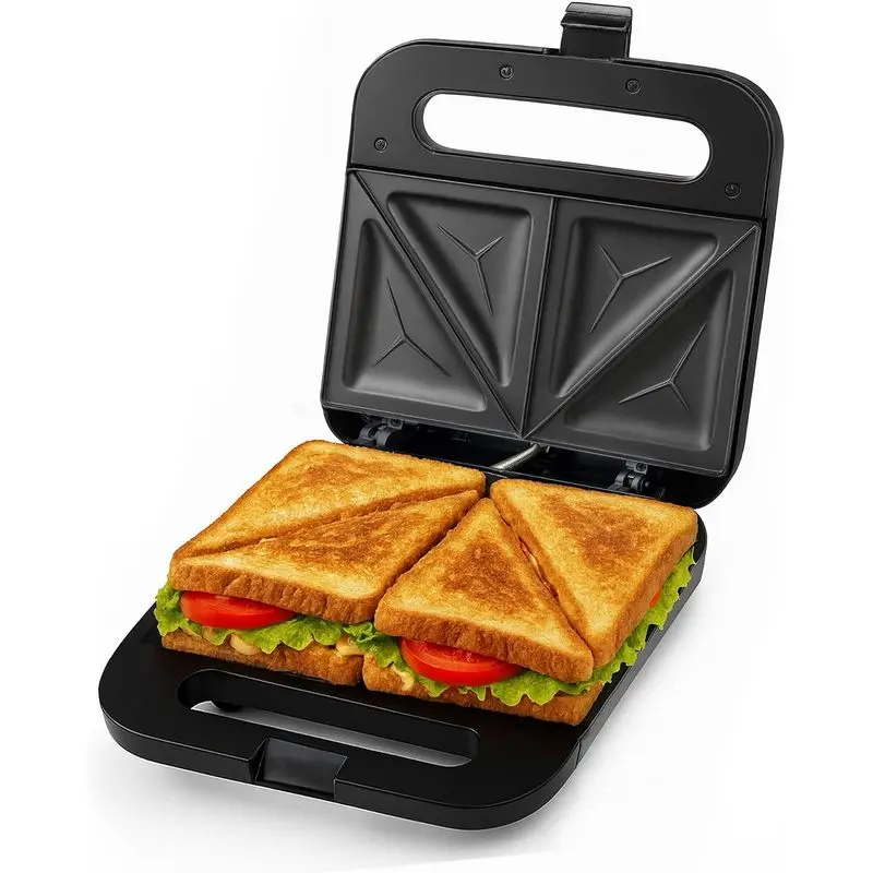 750W Electric Sandwich Maker with Nonstick Dual-Side Grill, 750w Power Compact Form Countertop Fit for Easy Clean-Up Home Breakfast Prep, Students/Apartments