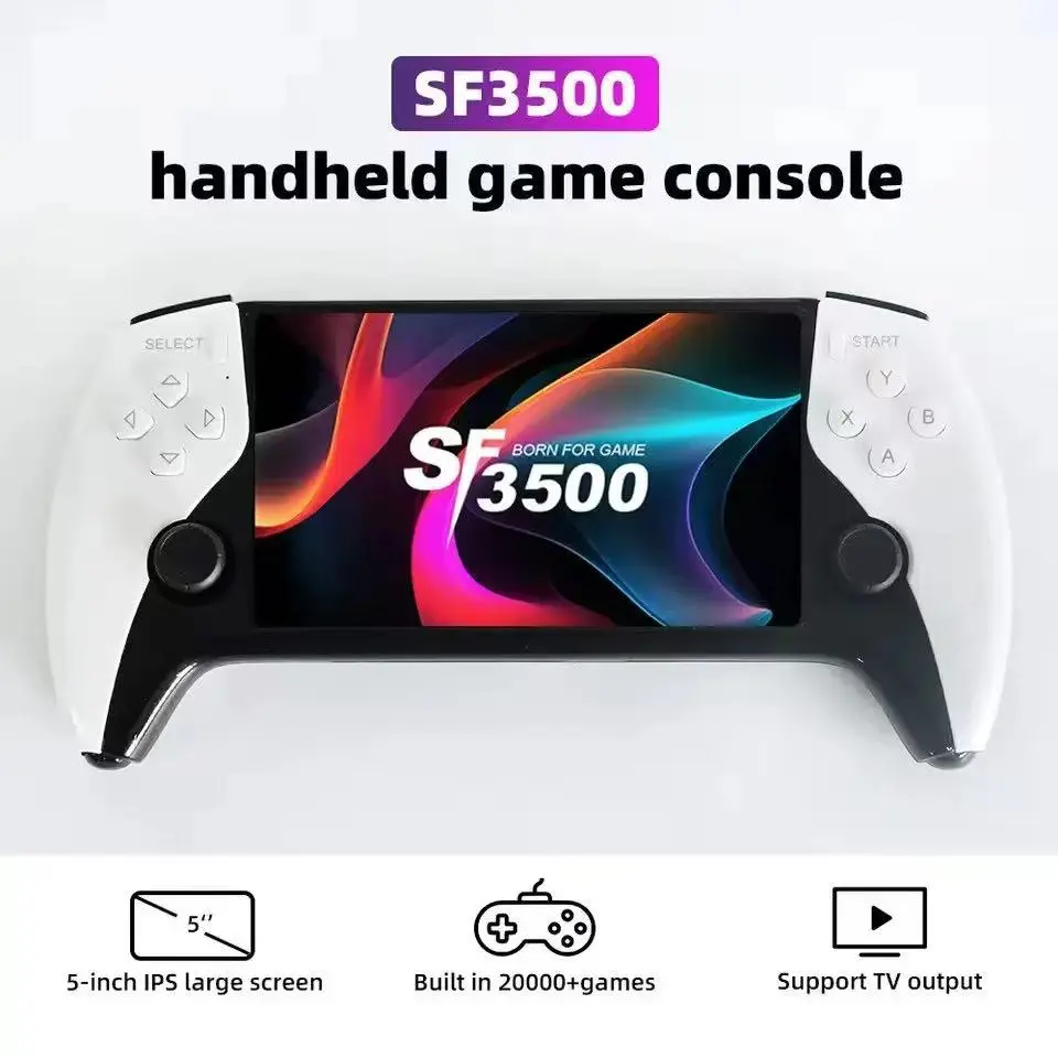 2026 New Sf3500 Upgrade Handheld Game Console, Video Game Console, Portable Gaming Host, 5-Inch IPS Full HD Screen, 3000mah Long Battery Life, Ideal for Gamers