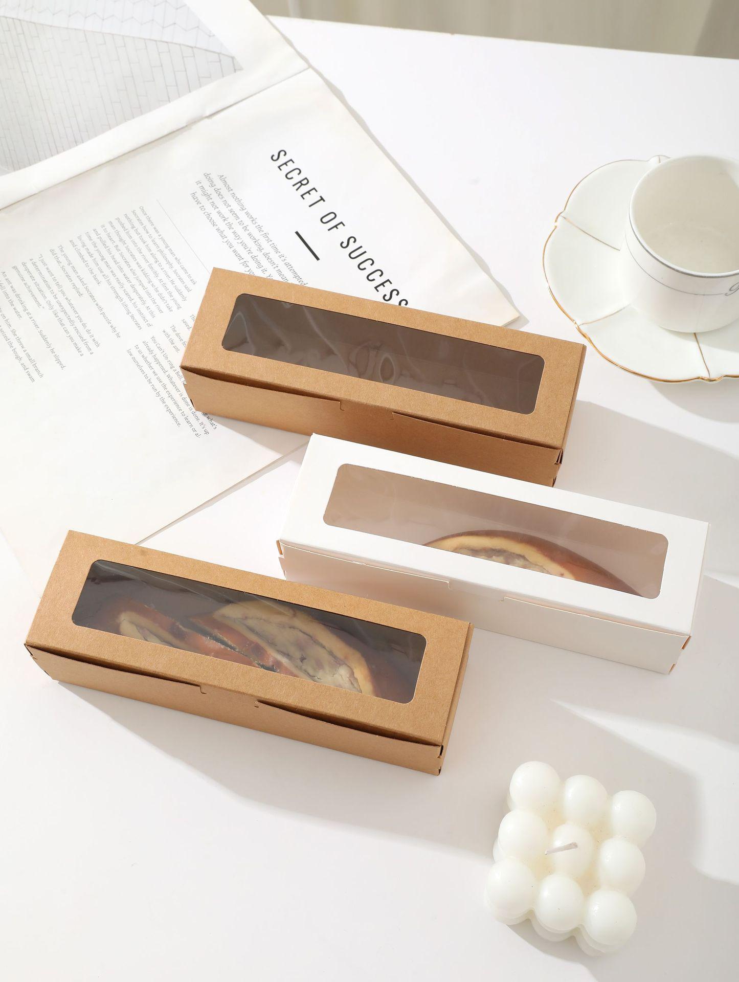 20/1pcs Rectangular Flip Top Bakery Boxes with Clear Window Frame, Kraft Paper Macaron & Cookie Boxes.needoh.paper plates