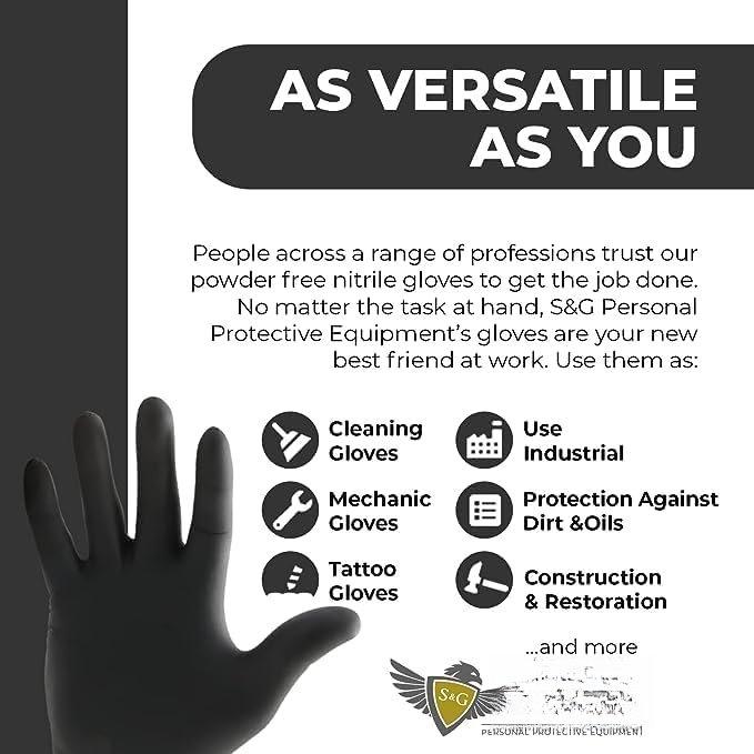 Black Gloves Disposable Latex-Free Multipurpose Gloves for Cleaning, Mechanic, Cooking | 3 Mil - 100 | Medium Black Gloves Disposable Latex-Free Multipurpose Gloves for Cleaning, Mechanic, Cooking | 3 Mil - 100 | Medium