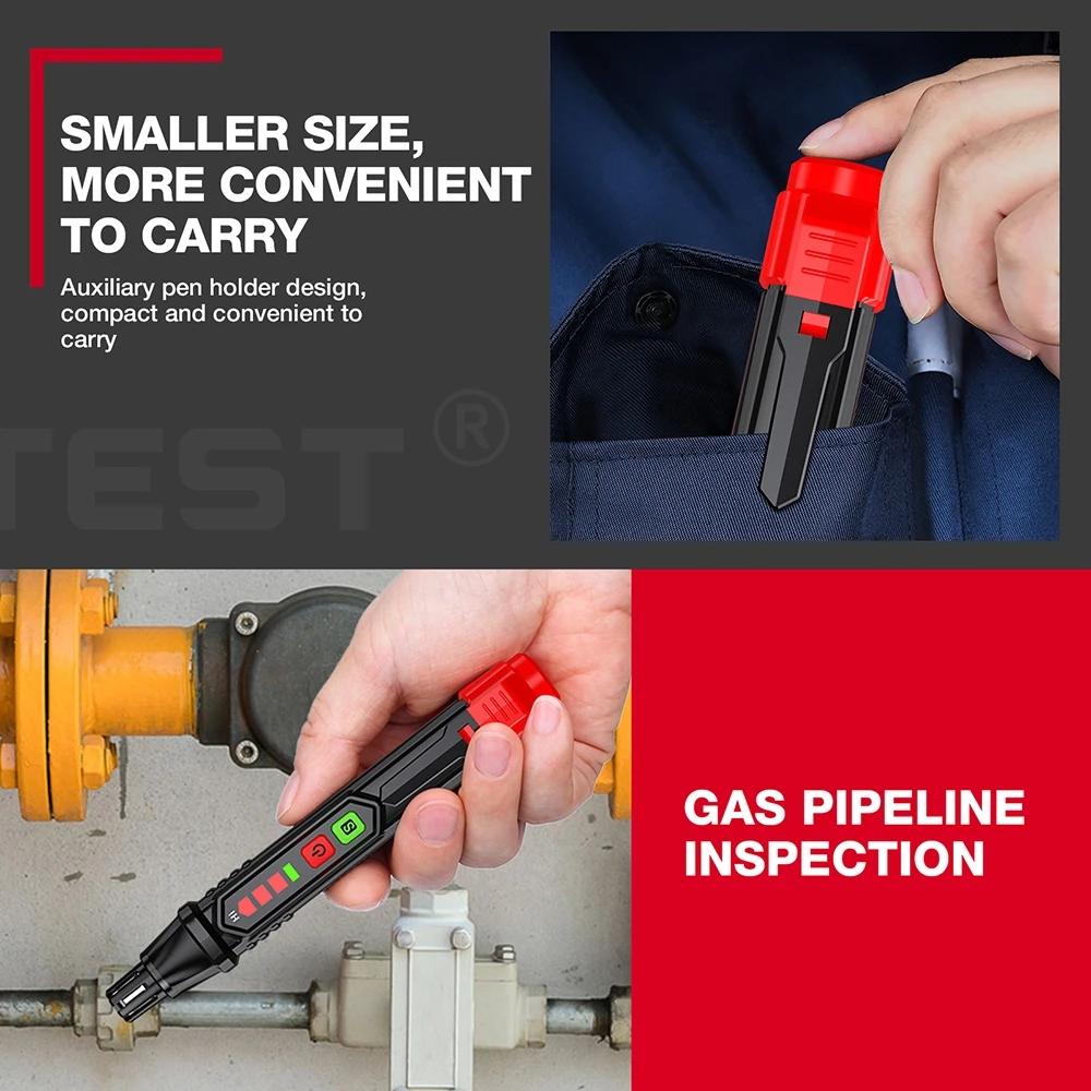 Ht59 Gas Leak Detector with Sound and Visual Alarm, Portable Natural Gas Detector for Methane Propane Home Use