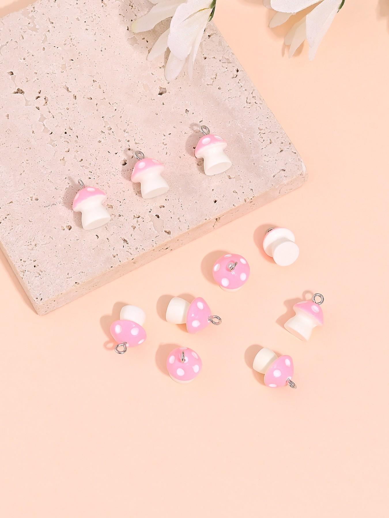 10 Cute Cartoon Mushroom Charms, Perfect for DIY Jewelry Making, Ear Rings, Necklaces, Bracelets, Keychains, Daily and Festival Accessories