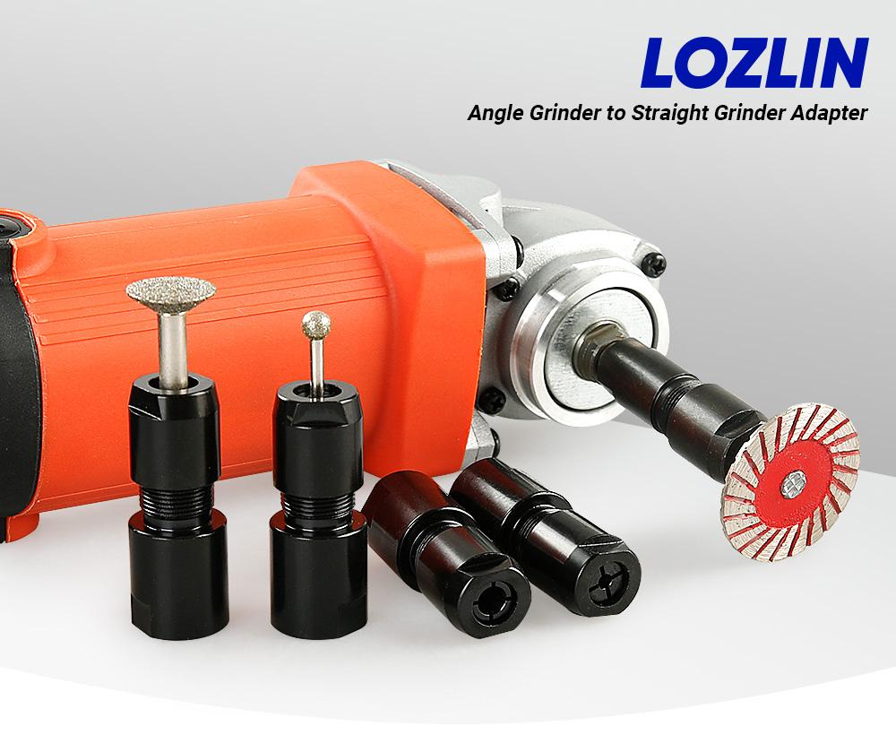LOZLIN 3MM & 6MM (1/8" & 1/4") Angle Grinder to Straight Grinder Adapter - 5/8-11 Thread Converter for DeWalt/Makita - Accessories for Rotary Bits Power Tools Hardware
