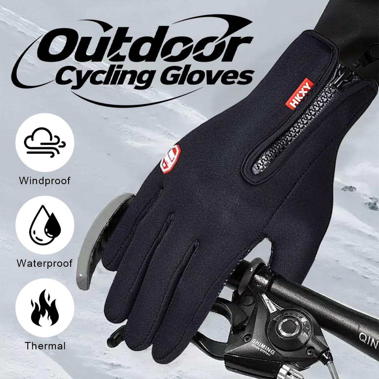Winter Warm Touch Screen Gloves for Men & Women Windproof Waterproof Cycling Fishing Outdoor Work Sports Black Gray Pink Hand Cover with Touchscreen Fingers & Anti-Slip Palm