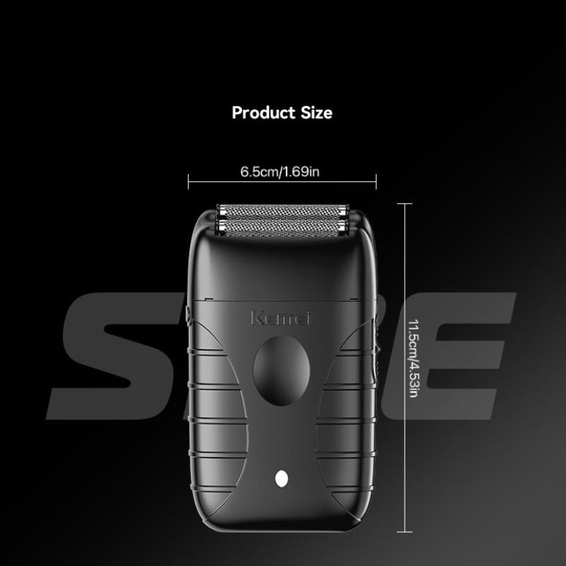 Kemei Km-T95 USB Rechargeable Electric Shaver for Men, Dual Blade Razor ...