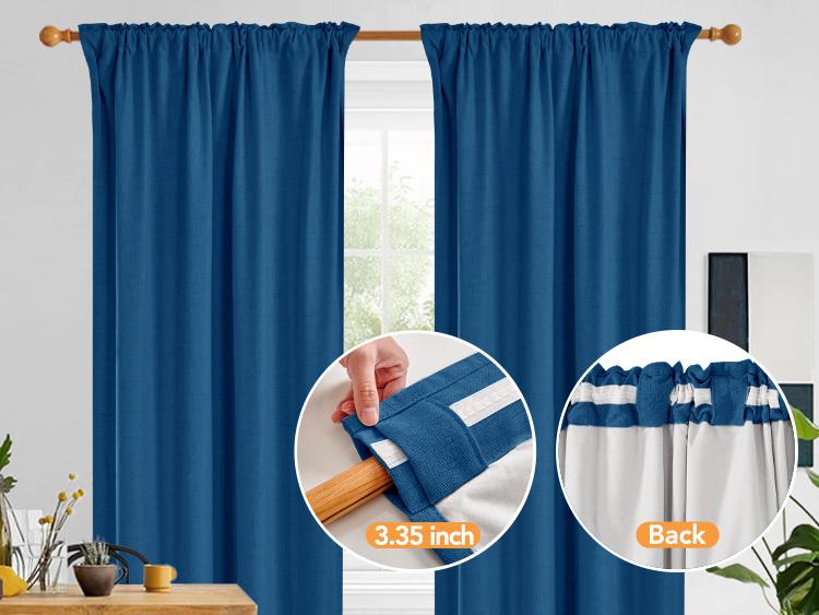 Deconovo 100% Blackout Curtains (2 Panels) - Thermal Insulated, Soundproof, Heavy-Duty, Cold-Proof Drapes for Living Room & Bedroom