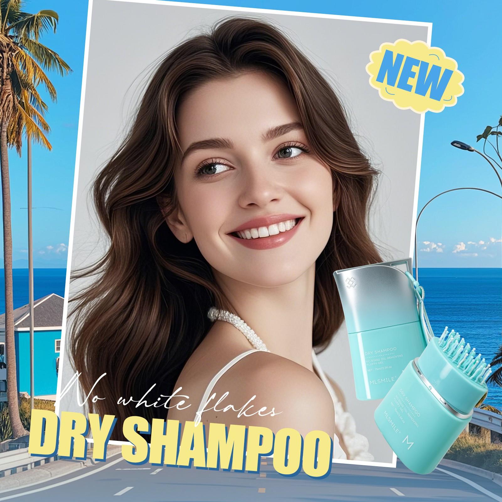 Mlsmslie No-Rinse Shampoo for Oil Control and Volumizing, Comb-Integrated Hair Brush, Portable and Convenient, Ideal for Lazy Days