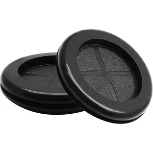 6 Pcs Double-Sided Black Synthetic Rubber Grommet, 2-1/8" Inside Diameter 2-1/2" Drill Hole Round Grommet for Wire Protection, Firewall Plug (53mm x 60mm)