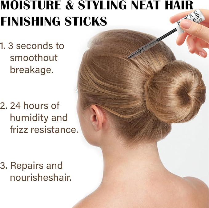 Flyaway Tamer Stick — Frizz & Flyaway Hair Taming Wand Styling Wax for Women, Children, and Adults — Controls Frizz,Hair Finishing Stick, Tames Stray Hairs, and Sets Bangs — Specialized Hair Styling Stick 0.46FL.Oz