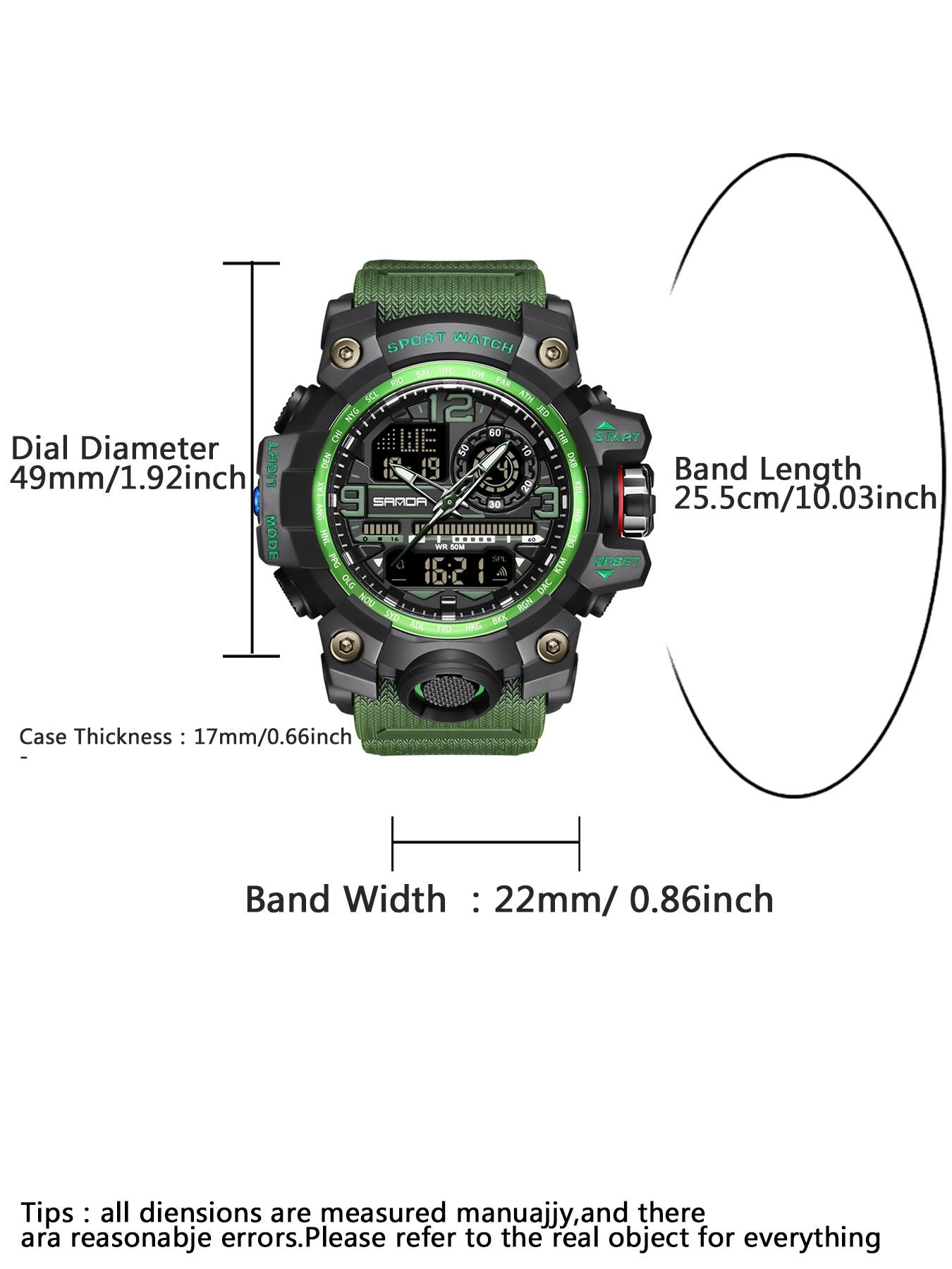 Men's Sportive Analog-digital Quartz Watch, Fashionable Waterproof Watch with Luminous & Alarm & Calendar Function, Waterproof Multifunctional Watch with Box