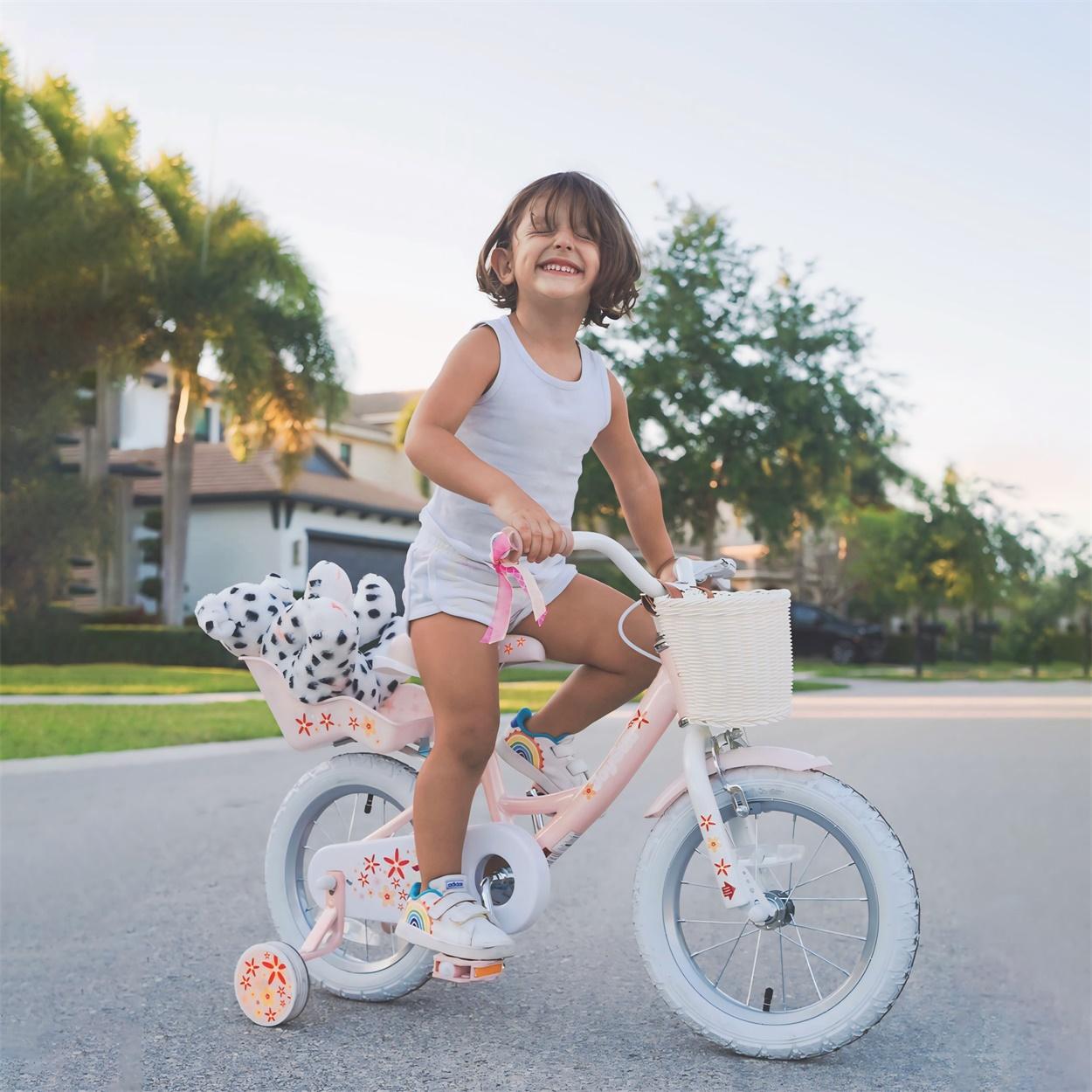 JOYSTAR Girls Bike for 2-9 Years Old Kids 12-18 Inch with Training Wheels Basket and Doll Seat kickstand boy girl JOYSTAR Girls Bike for 2-9 Years Old Kids 12-18 Inch with Training Wheels Basket and Doll Seat kickstand boy girl