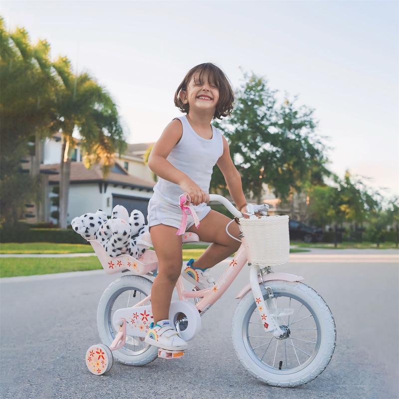 JOYSTAR Girls Bike for 2-9 Years Old Kids 12-18 Inch with Training Wheels Basket and Doll Seat kickstand boy girl