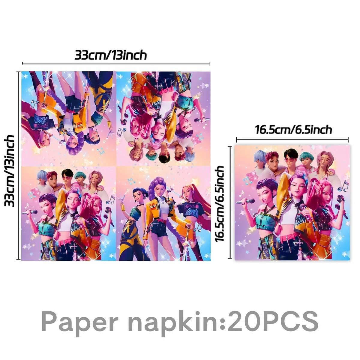 A set of pink children's birthday party supplies prepared by the popular exorcist girl band for fans, including banners, plates, cups, tablecloths, and napkins, perfect for decorating girl themed birthday parties