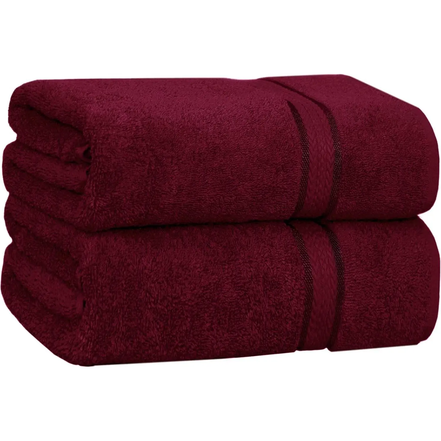 Ultra Soft 2 Pack Bath Sheets 35 x 70 - Absorbent Quick Dry 580 GSM 100% Ringspun Cotton, Everyday Luxury for Hotel Bathroom Spa Gym Shower Beach Pool Travel Dorm, Easy Care - Burgundy