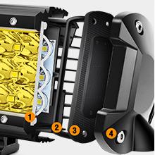 Nilight 2PC 4Inch Amber Led Pods Triple Row 60W Flood Spot Combo Driving Fog Lights with 16AWG Wiring Harness-2 Leads for Offroad Pickup Trucks Jeep ATV UTV SUV dealsforyoudays