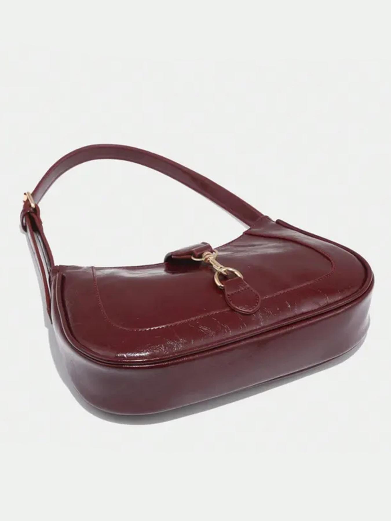 Solid color women's crossbody bag, exquisite and personalized buckle design, lightweight and simple women's shoulder bag, versatile and stylish, suitable for commuting, shopping, dating, parties, outings and other occasions, Handbag Shoulder Bag