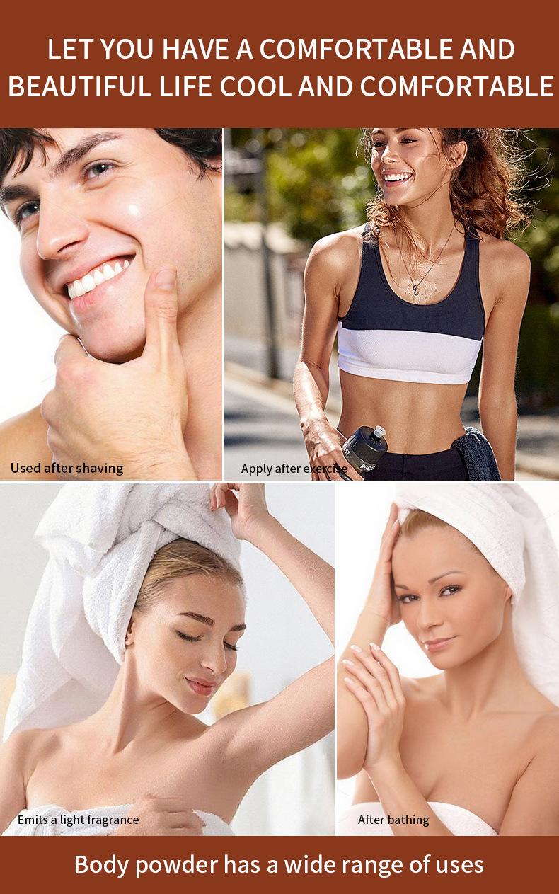 Body Powder - Dry & Absorbent, Cooling Antiperspirant, Odor Eliminating & Long-lasting Dryness, Talc-free Formula, Suitable for All Over Body, Refreshing & Non-sticky, Summer Essential Oil Control & Sweat-absorbing Powder