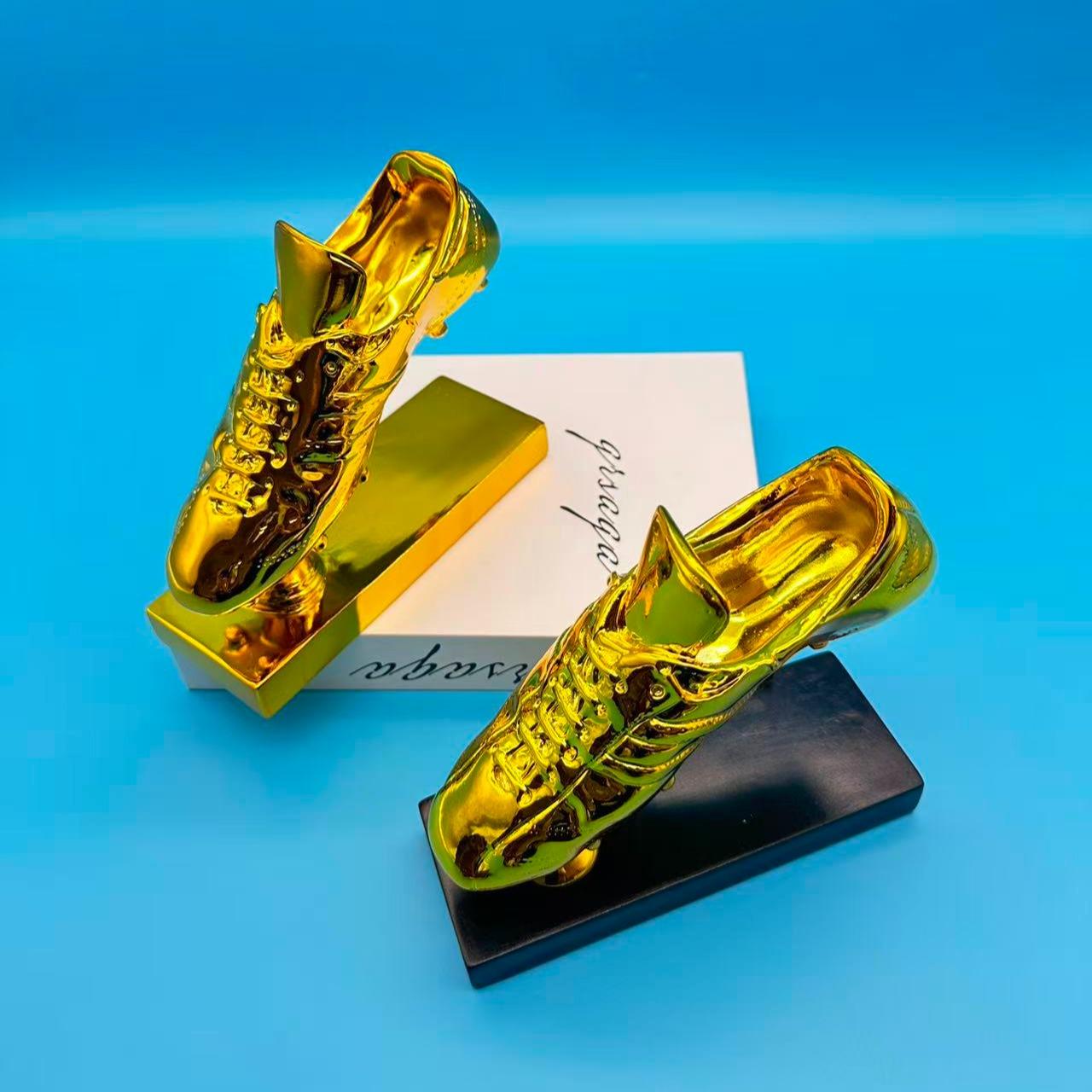 Golden Boot Award Trophy Model, Football Match Trophy Souvenir, Fan Collectible Ornament, Not Plated with Precious Metal