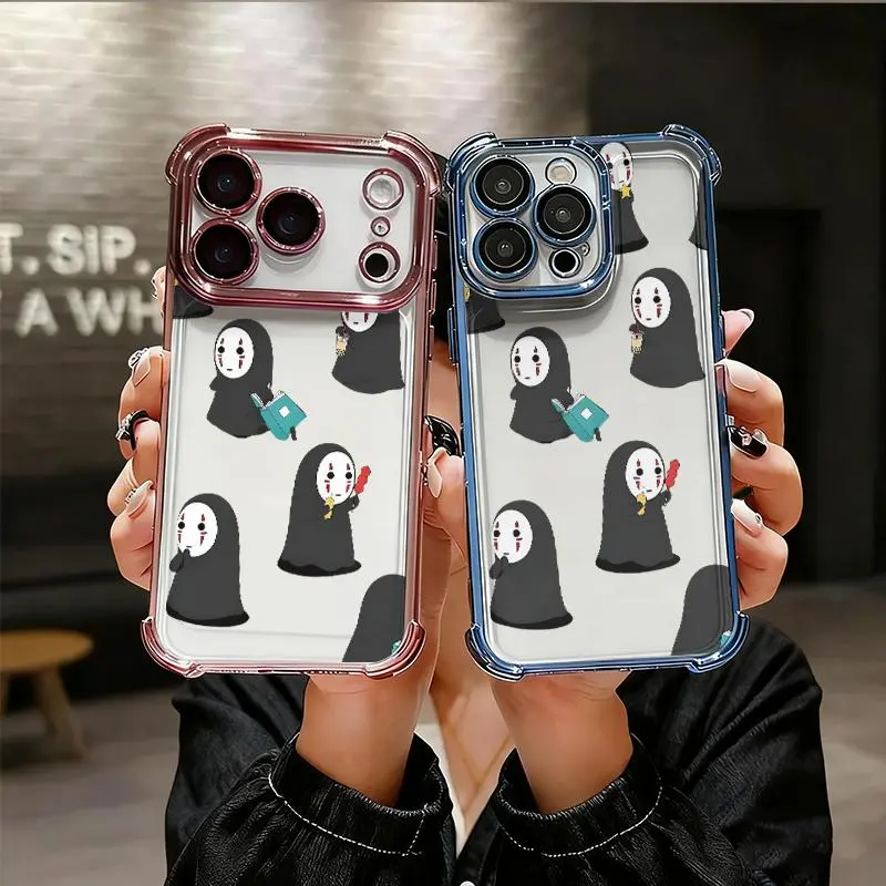 Masked Little Figure Phone Case for iPhone 17 AIR 17 PRO 16 PRO 15  PRO MAX  14 PLUS 13 PRO 12 11 series (silicone softshell) airbag anti-drop and shockproofmobile phone protective case Smartphone Cellphone, Accessories, Handheld