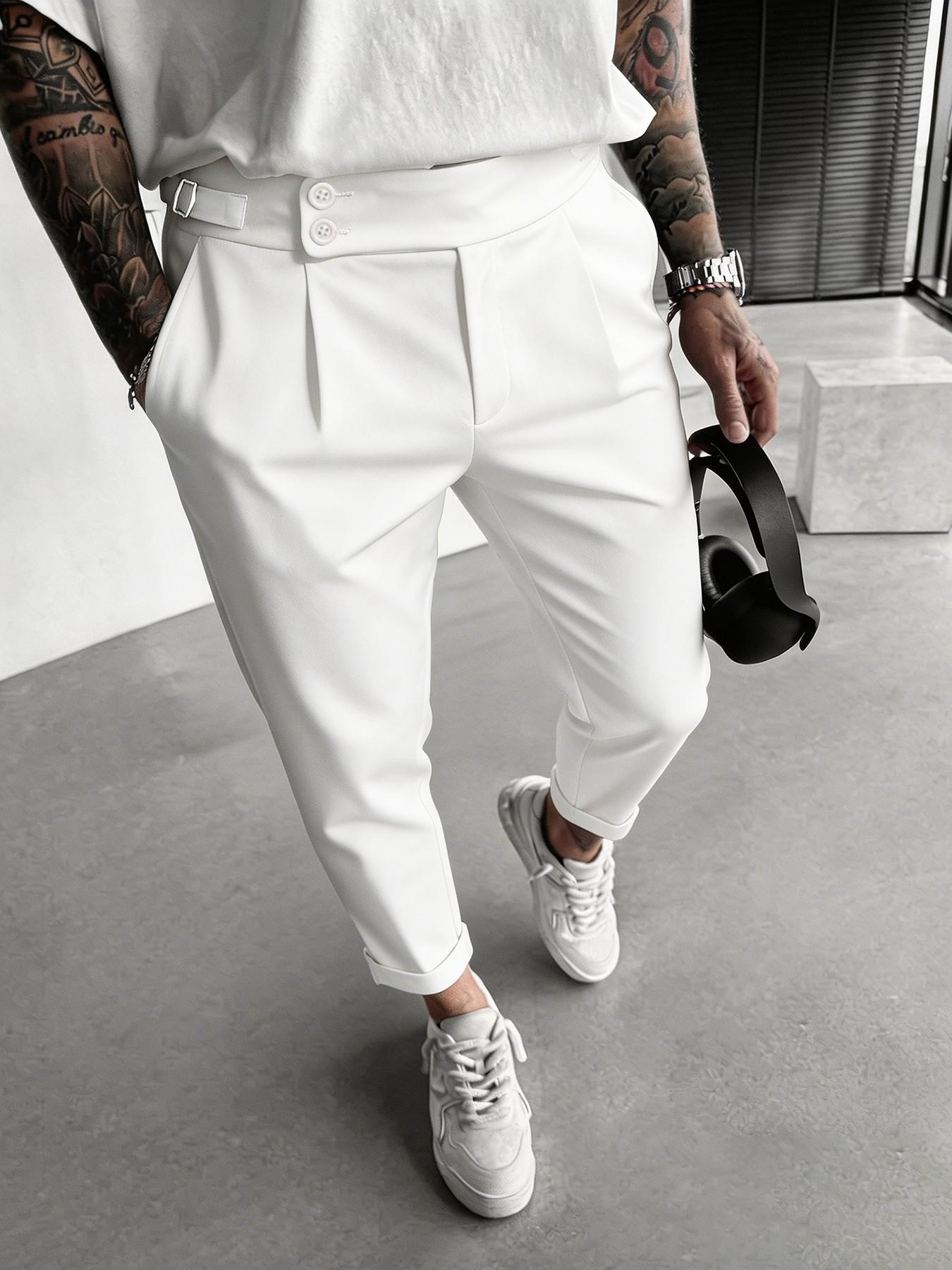 Men's Four-Season Suit Pants, Wrinkle-Free Casual Business Long Pants, /blue/, Fitted Ankle-Length Design, Office/wedding Wear, Formal Wear, Menswear, Fabric