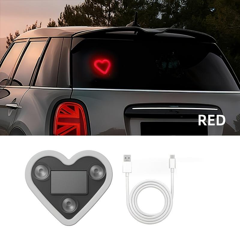 Solar Heart LED Car Light, Ice Blue Blue Colors, No Wiring Needed, Cute Car Decoration, Warm Home Atmosphere, Internal Use