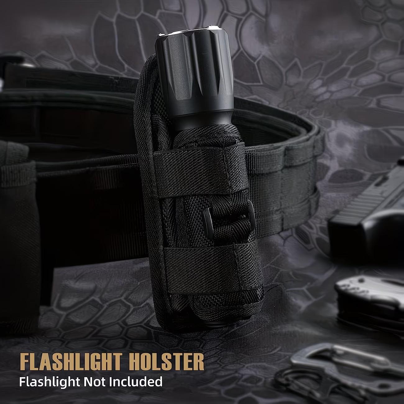 Tactical Flashlight Case with 360° Rotatable Belt Clip, Mobile Flashlight Mount for Shoulder, Thigh, Arm, and Waist