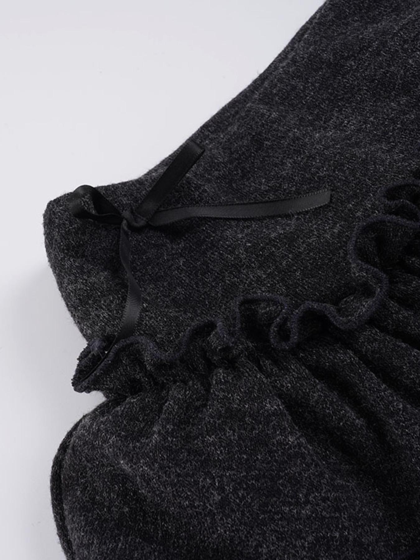 Y2K Sweet Style Bow Decorated Tiered A-Line Skirt, Mini Natural Waist Lace Trim Design Bottoms, Fitted Plain Cake Skirt for Women