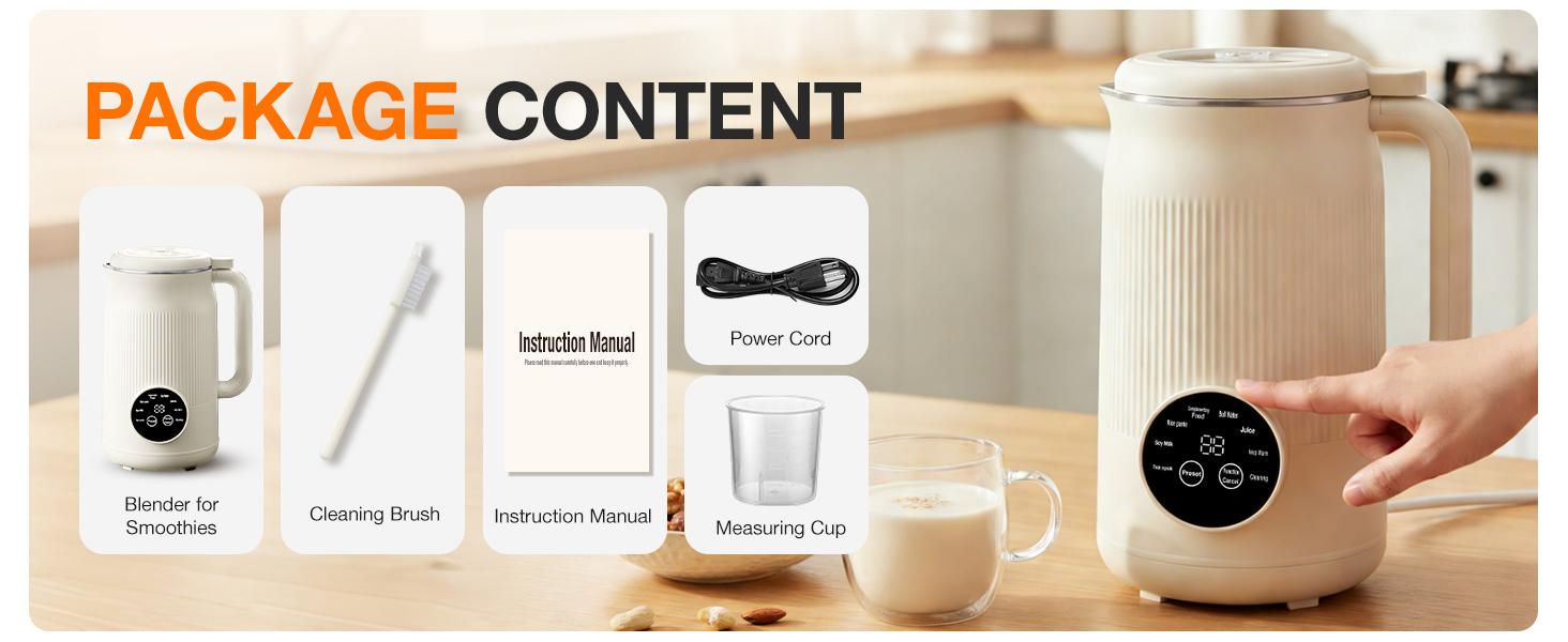 8-IN-1 Nut Milk Maker for Plant-Based Users, 40oz Countertop Machine for Homemade Almond Oat Coconut Dairy-Free Beverages, Blender with Delay Start, Keep Warm, Boil Water, Self-Cleaning