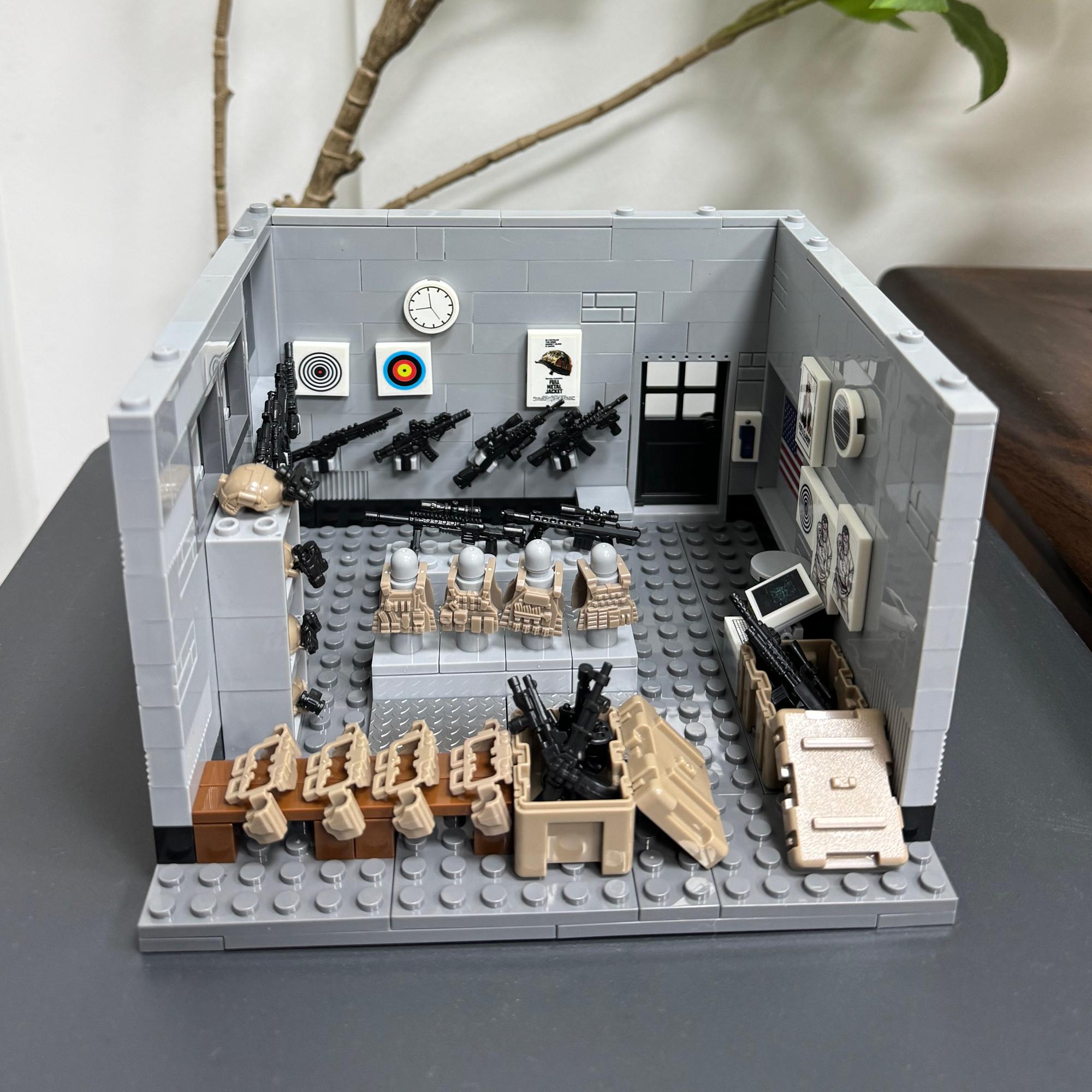 Military Series Weapon Storage Room, Fast Boat Special Police Building Blocks, Special Forces Toy DIY Children Assembly, Blocks Set