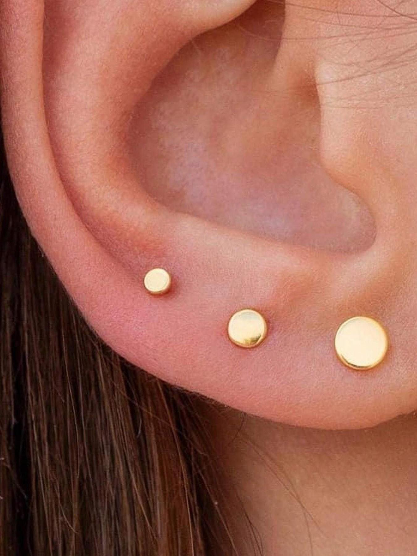 3pcs Threadless Cartilage Earrings, Medusa Piercing Studs, 20gauge Nose Studs, Helix Conch Tragus Jewelry, 2mm 3mm 4mm