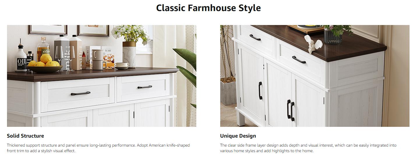 【SPOTLIGHT DAY】ONBRILL 47.2" Large Buffet Cabinet Sideboard With Drawers,Shelves And Doors, Living Room Furniture, Dining Room Furniture 【SPOTLIGHT DAY】ONBRILL 47.2" Large Buffet Cabinet Sideboard With Drawers,Shelves And Doors, Living Room Furniture, Dining Room Furniture