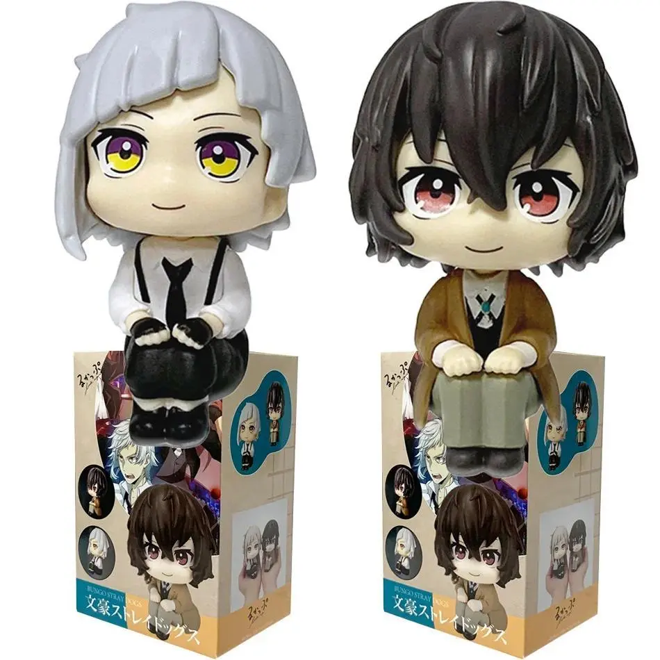 New Q version Bungo Stray Dogs 7CM Dazai Osamu Figurine Nakahara Chuuya Action kawaii Figures Collection Noodle Stopper Gifts