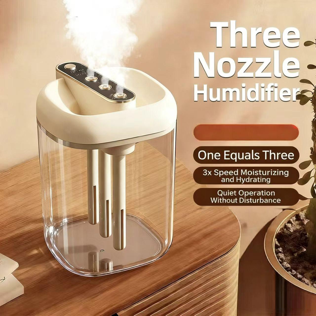2L Large Capacity Humidifier with Three Spray Nozzles, Smart Display, Ai Moisture Control, Quiet Operation, Ideal for Living Room, Bedroom, Office
