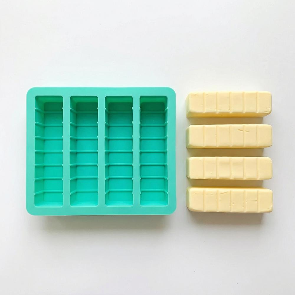 Silicone Butter Mold Tray with Lid, Non-Stick Butter Mold Tray with Size, Self-Made Butter Mold Fits Standard Stick Size