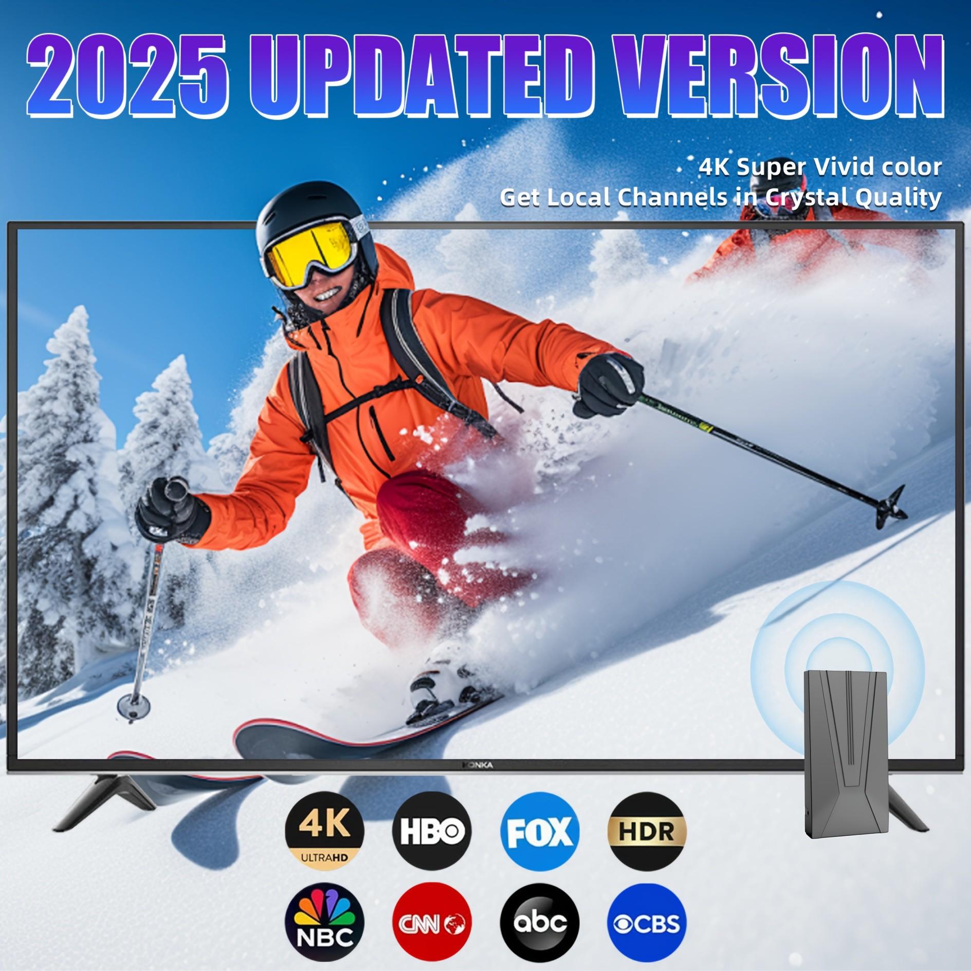 High-Quality Digital HD TV Antenna, Compact Design, Powerful Performance, Long-Range Signal Reception, 300 Miles, Suitable for Us and Eu Regions