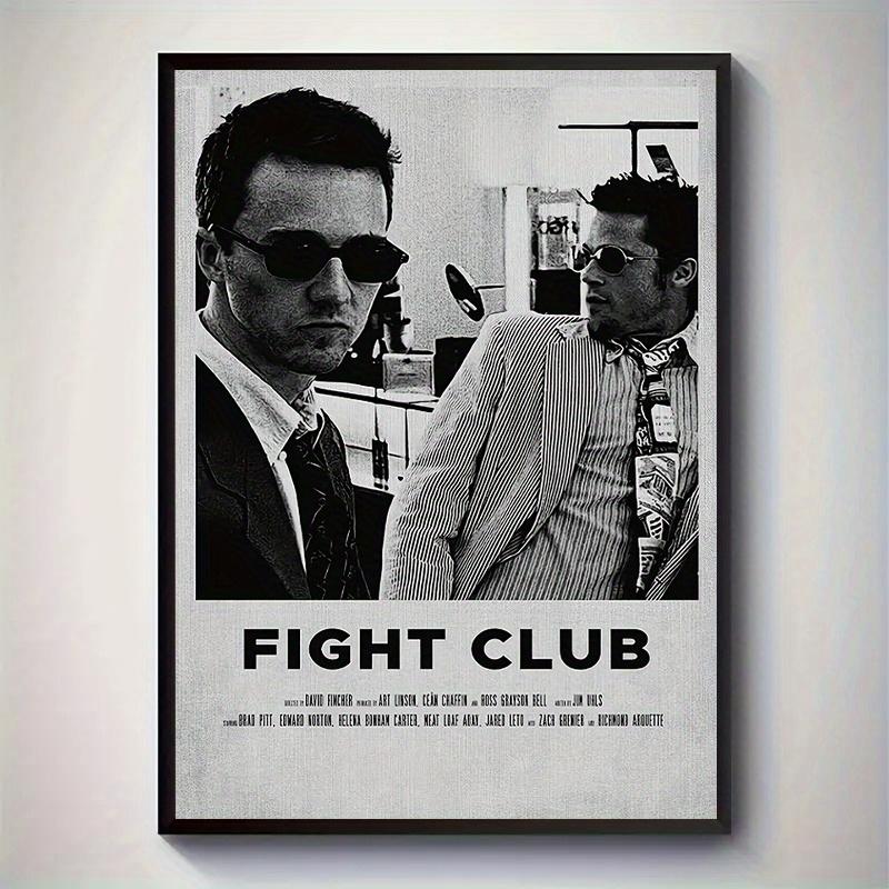 A Frameless Canvas Painting, <Fight Club> Inspired Wallless Art, - Vibrant Movie Poster Design, Perfect for Home and Office Decoration, Bright Colors, Simple and Stylish, Movie Wall Art|Minimalist Poster|Bold color design, movie theme decoration