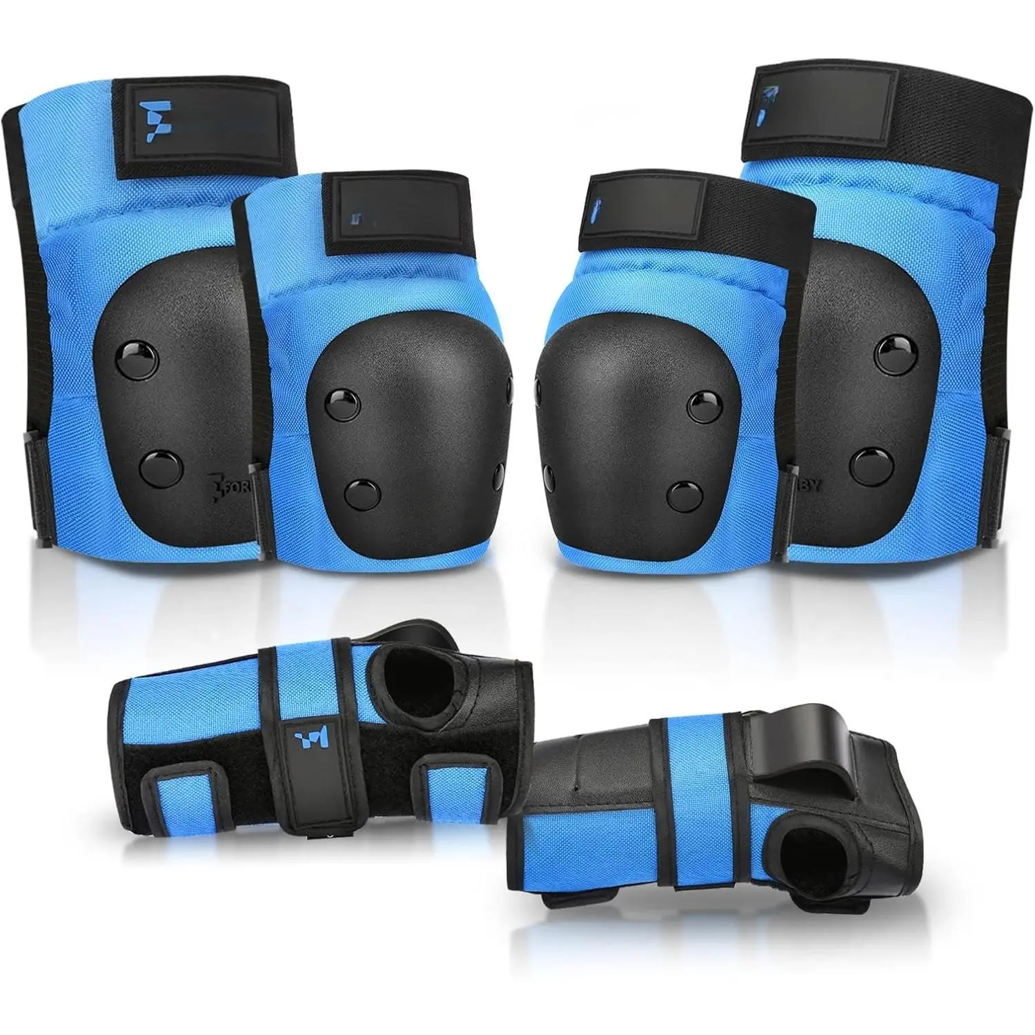 Adult&  Pads Elbow Pads Wrist Guards 6 in 1 Protective Gear Set | For Inline Skating, Roller Skate, Skateboarding, Scooter, BMX cycling , shock absorb protective gear.