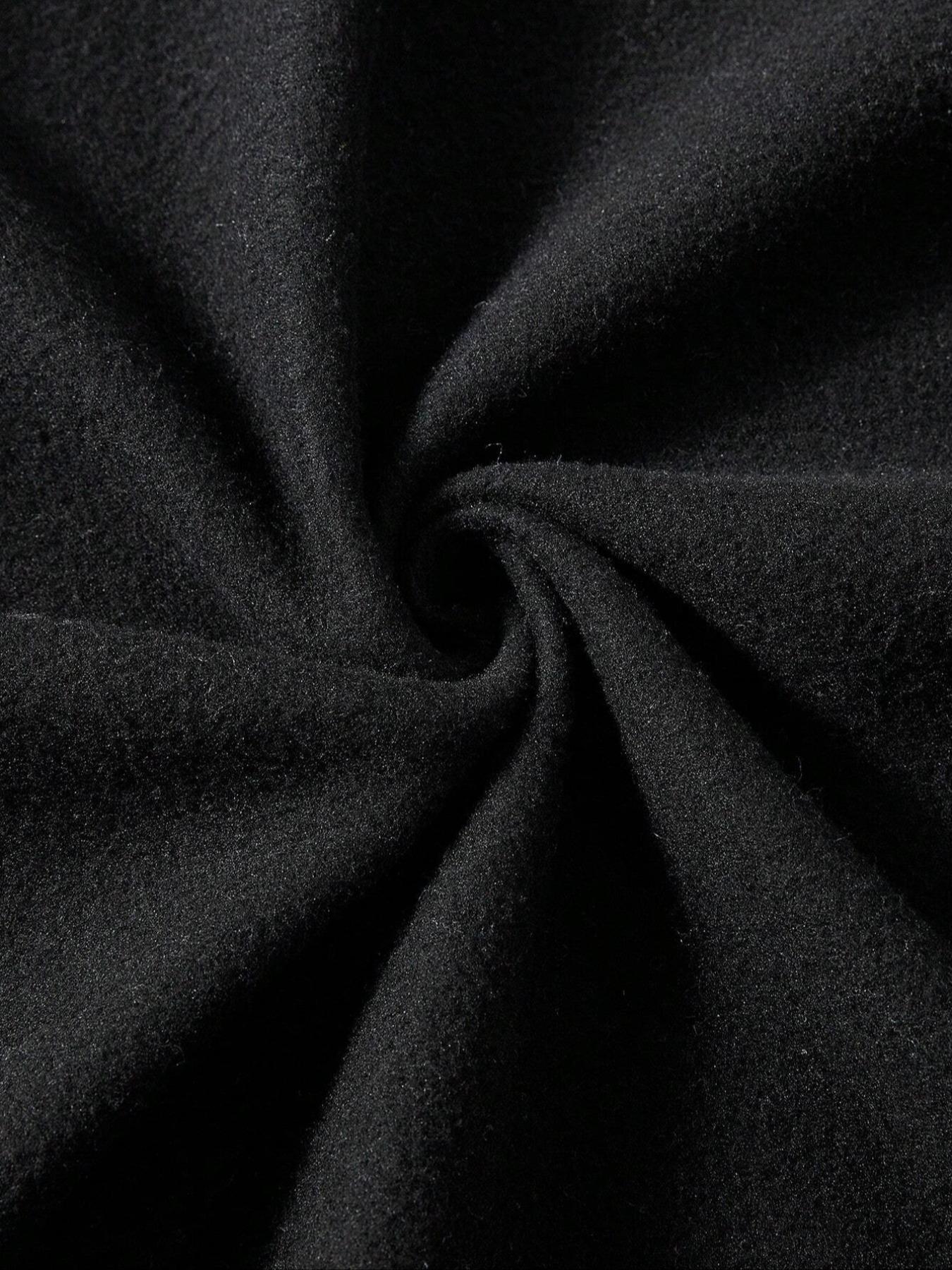 Men's Black Cropped Hoodie Letter Logo with "Stay Wild" Graphic | Grunge Street Style