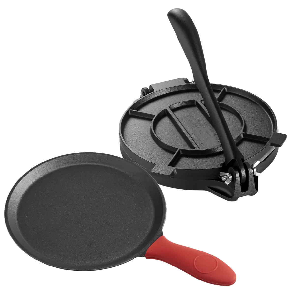 10-Inch Heavy-Duty Cast Iron Tortilla Press, Roti Chapati Dough Press Maker for Home Cooking